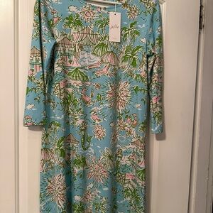 Lilly Pulitzer Blue and Green Tropical Dress